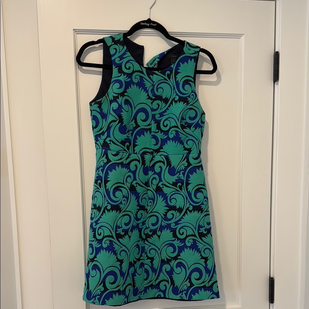 Jcrew size 2 Rich Teal and Deep Navy Blue Mini Dress and Sleeveless